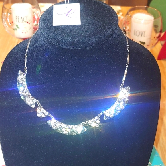 Anne Koplik Pella Art Deco Greige Collar Necklace - Picture 9 of 16